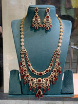 Victorian Polish with AD Stones Haram - Nakshatra Jewels