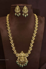 Nakshi Work with Kempu Stones Bridal Haram - Nakshatra Jewels
