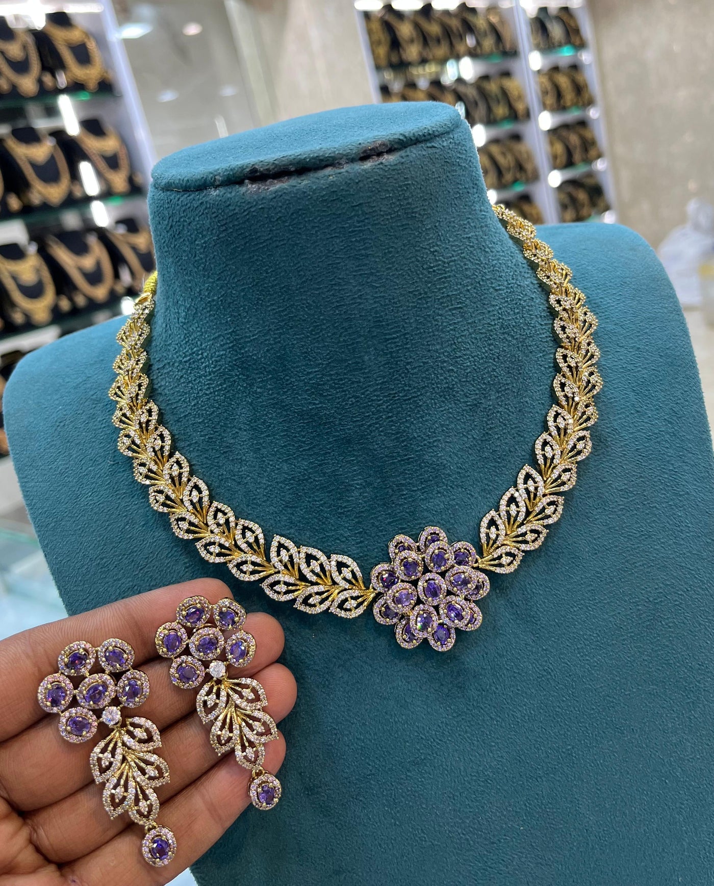 Victorian Polish AD Stones Necklace