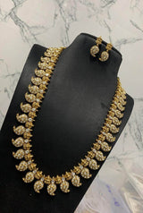 Nagasi Work with Kempu Stones Haram - Nakshatra Jewels