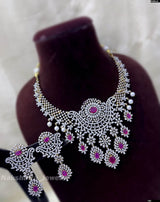 American Diamond Stones Bridal Necklace - Nakshatra Jewels
