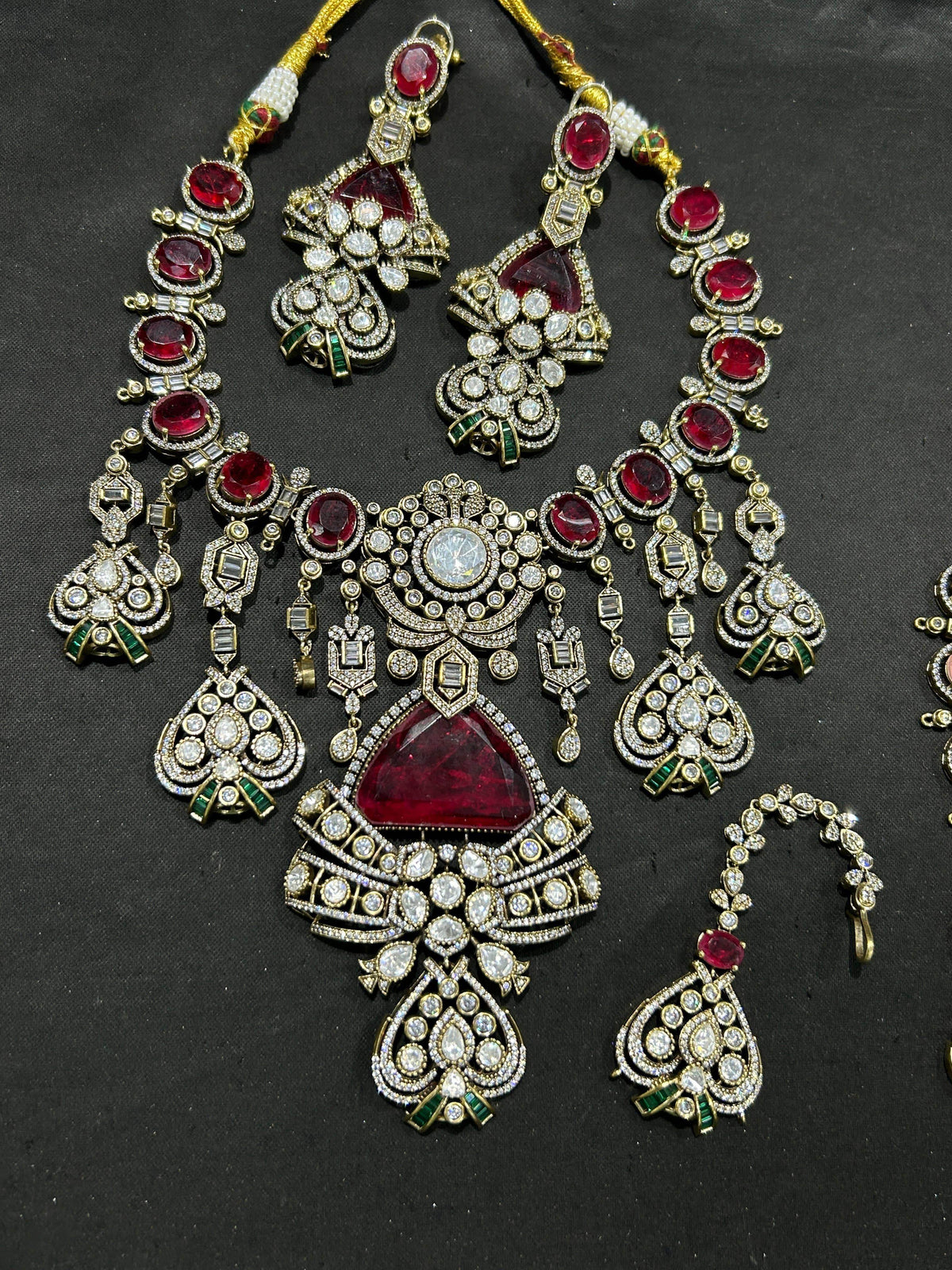 Moissanite and Doublet Stones Bridal Necklace