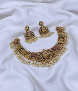 Nakshi Work with AD Stones Bridal Necklace - Nakshatra Jewels