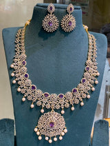 American Diamond Stones Bridal Haram - Nakshatra Jewels