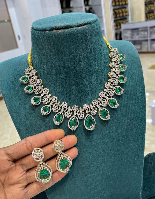 American Diamond Stones Bridal Necklace