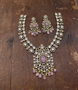 Victorian Polish Moissanite Stones Bridal Necklace - Nakshatra Jewels