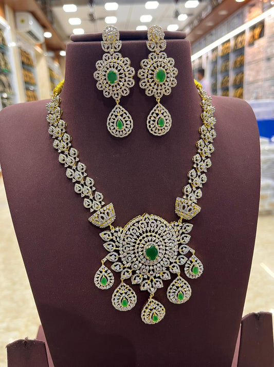 American Diamond Stones Bridal Necklace