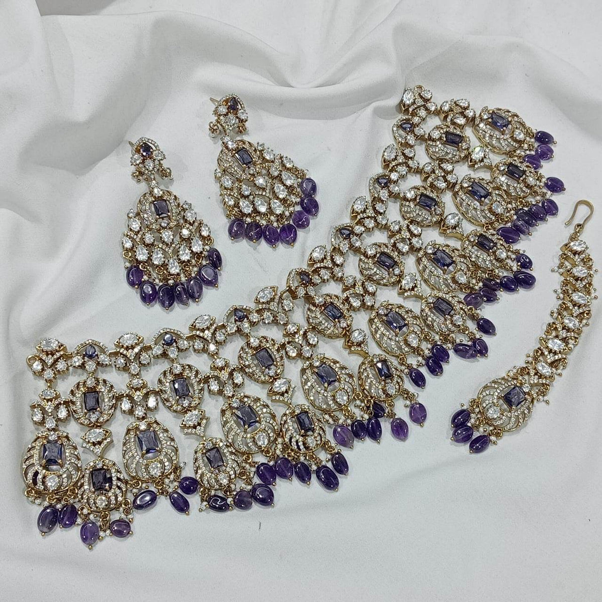 Moissanite & AD Stones Bridal Necklace