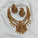Nakshi work with Kempu & AD Stones Necklace - Nakshatra Jewels