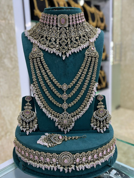 Victorian Polish with AD stones Bridal Set