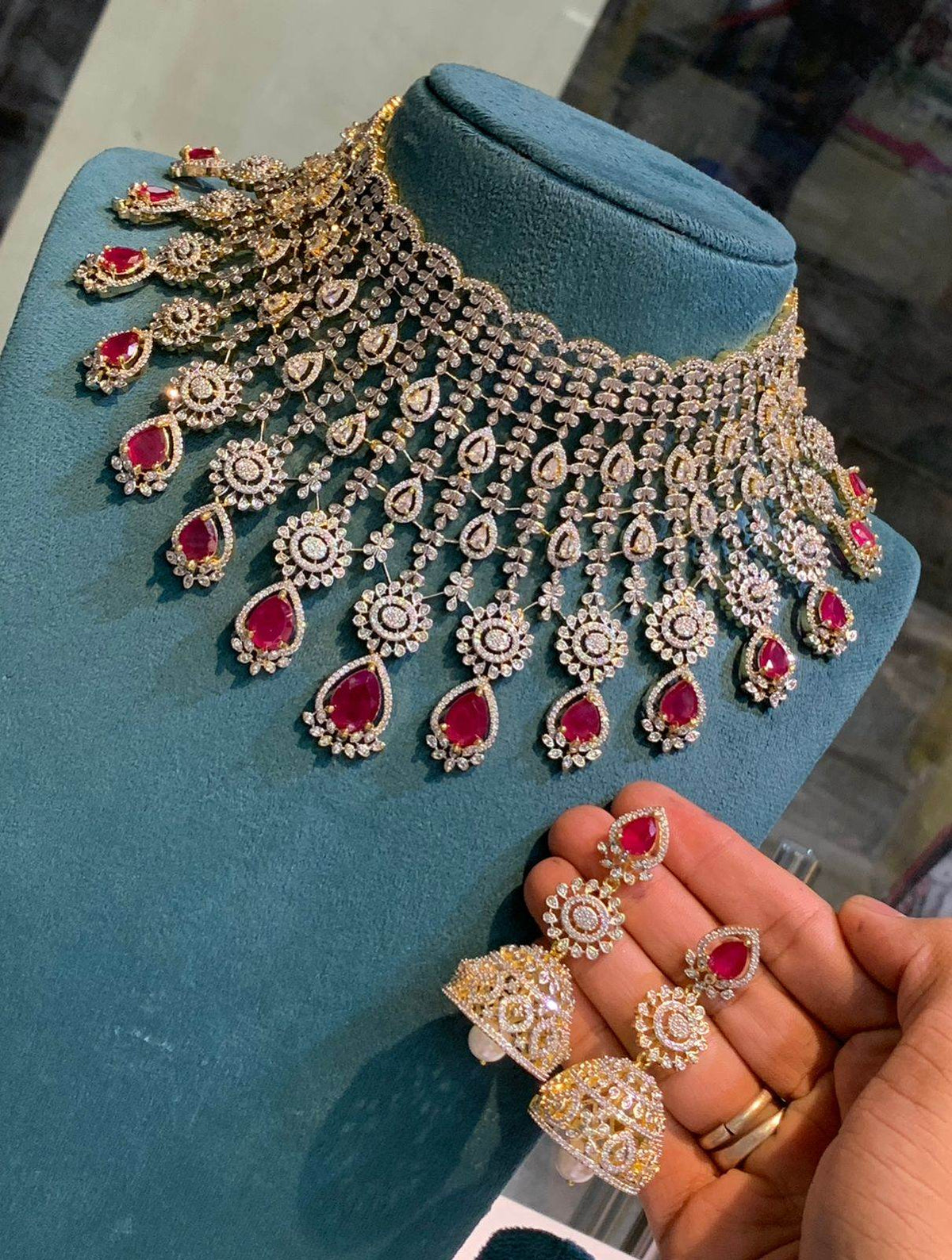American Diamond Stones Bridal Choker