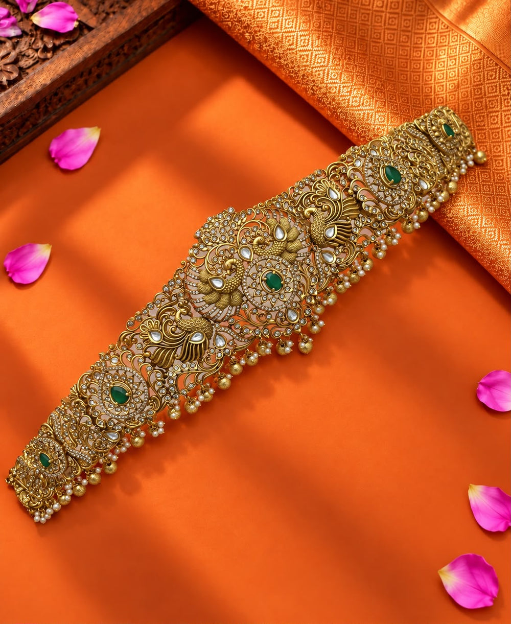 Nakshi Work with AD Stones Bridal Hip Belt