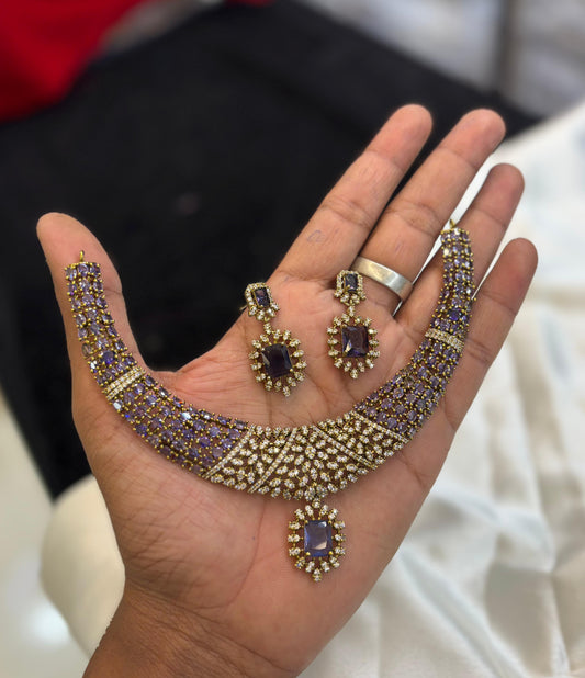 Victorian Polish AD Stones Necklace