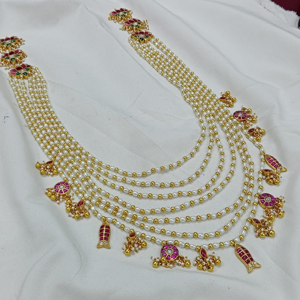 Jadau Kundan Stones Bridal Pearl Haram