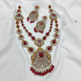 Victorian Polish AD & Moissanite Stones Bridal Haram - Nakshatra Jewels