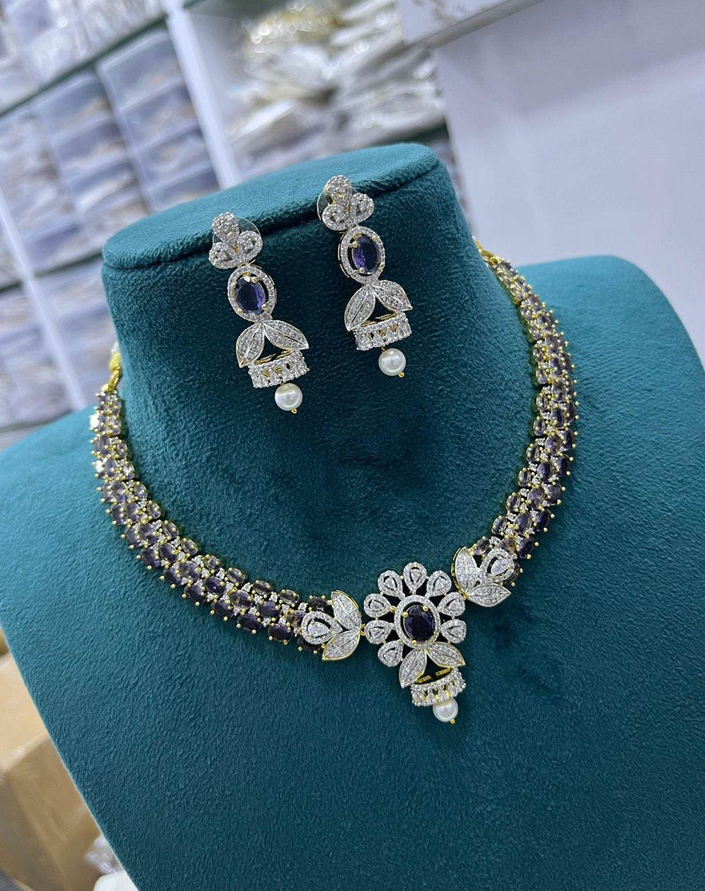 AD Stones Kante Necklace - Nakshatra Jewels