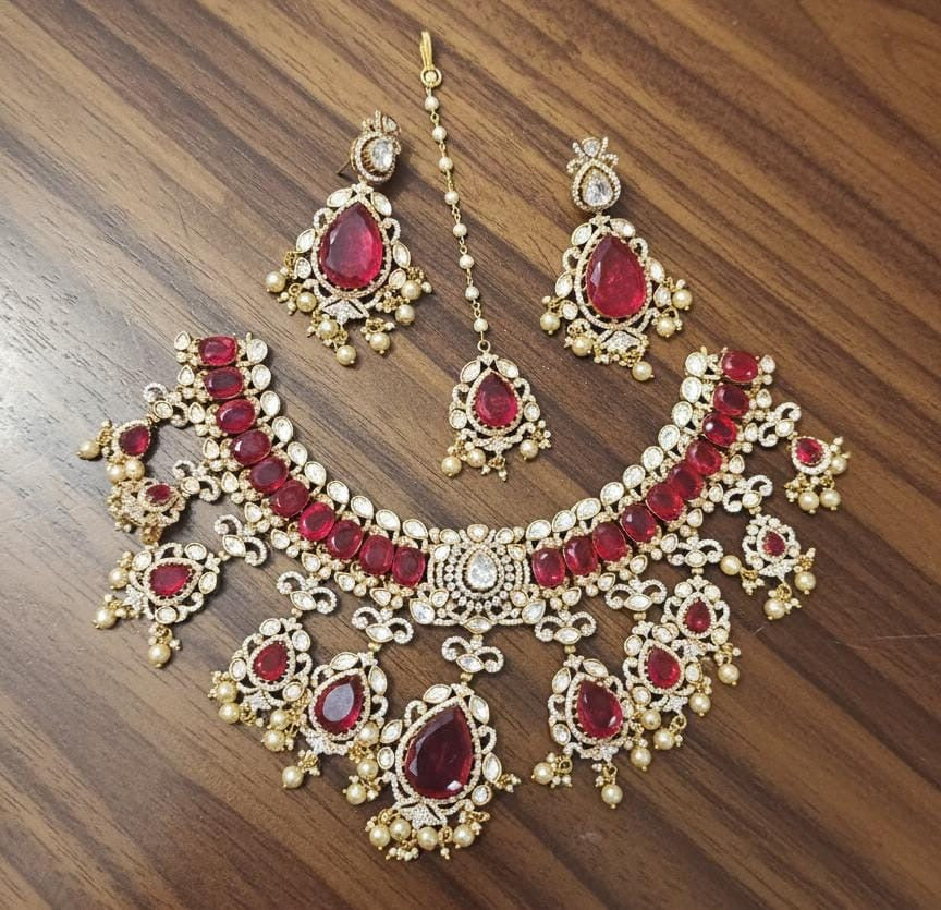 Mossianite and AD Stones Bridal Necklace