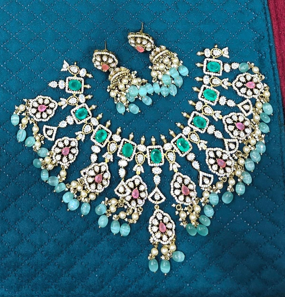 Moissanite and AD Stones Bridal Choker
