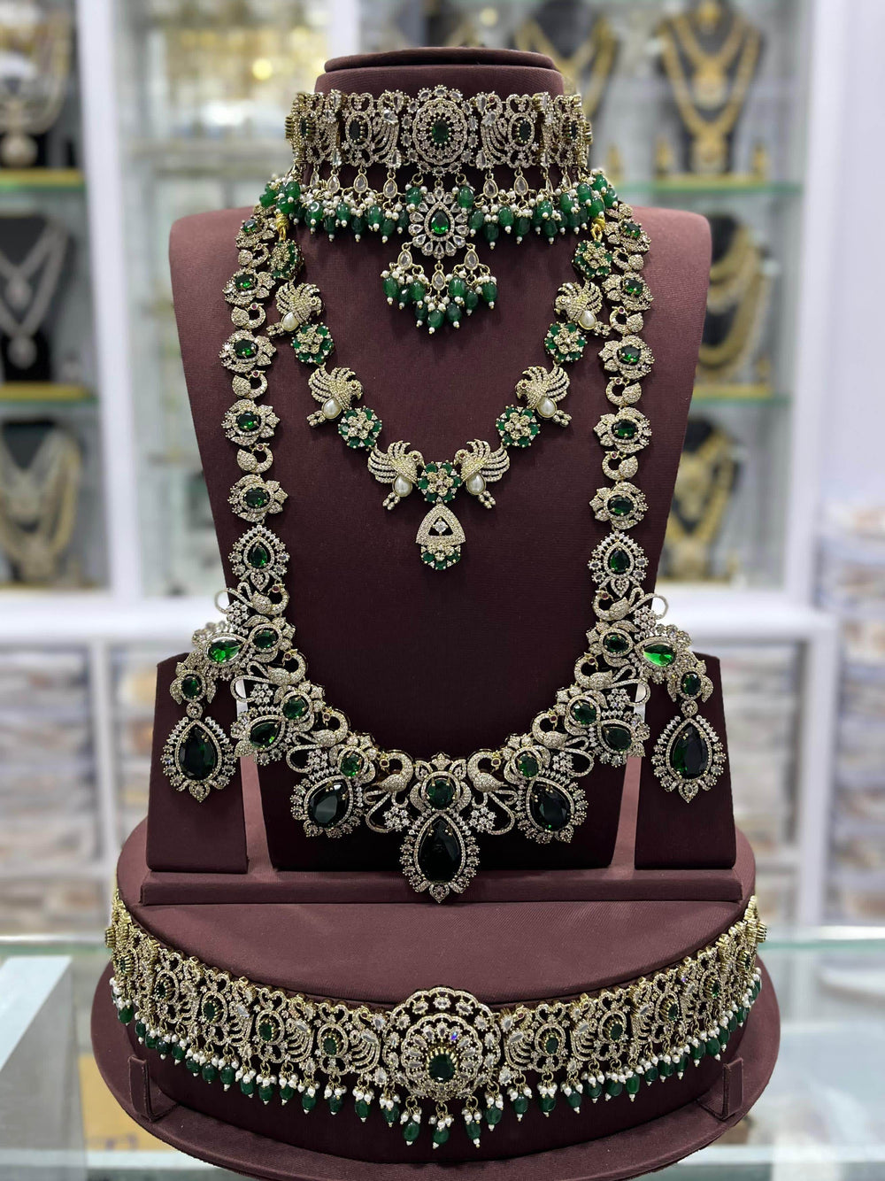 Victorian Polish & AD Stones Bridal Set - Nakshatra Jewels