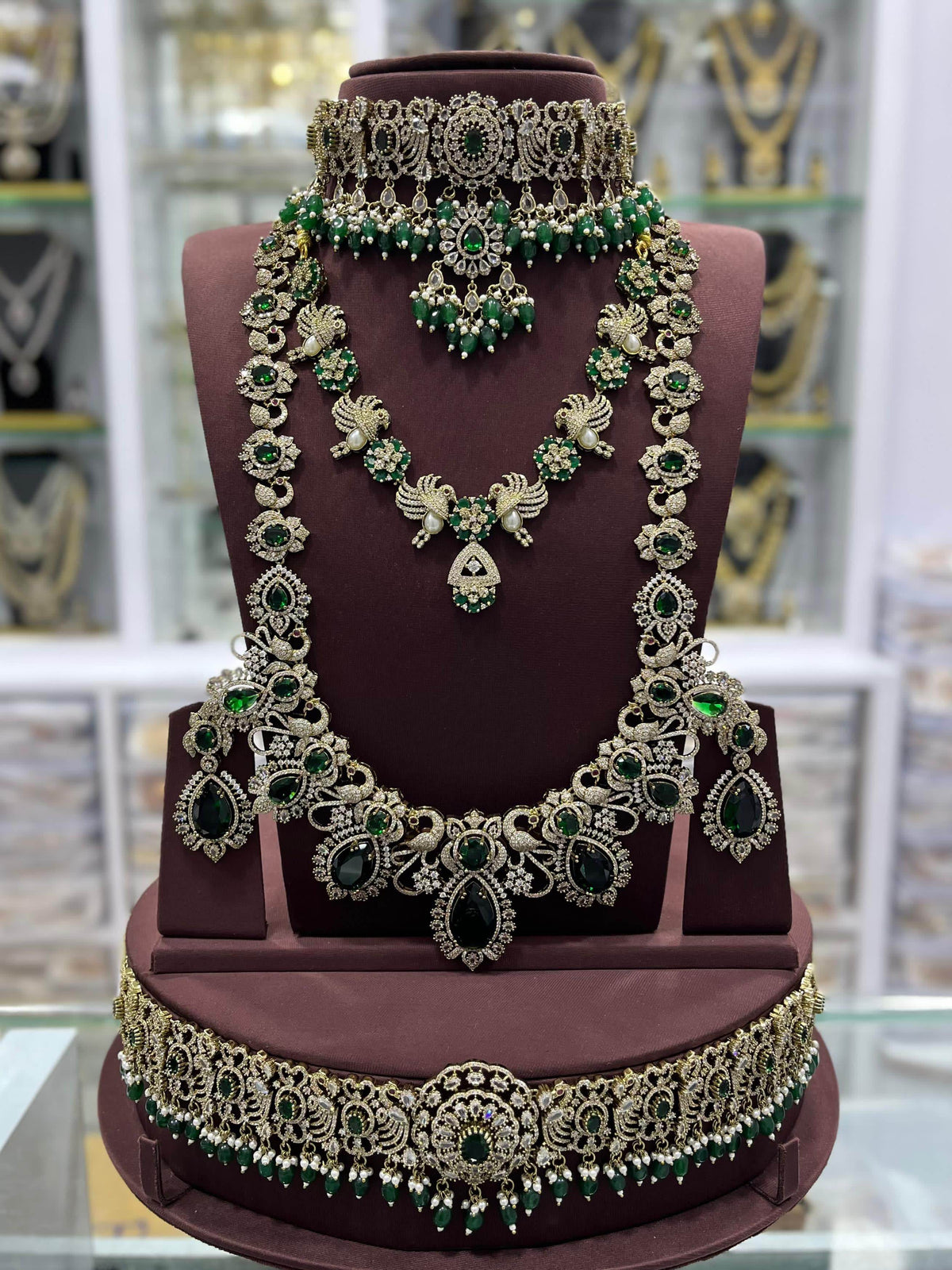 Victorian Polish & AD Stones Bridal Set