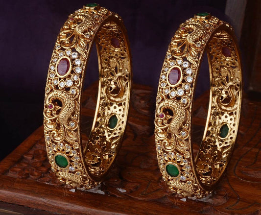 Premium Matt with Kempu Stone Bangles - Nakshatra Jewels