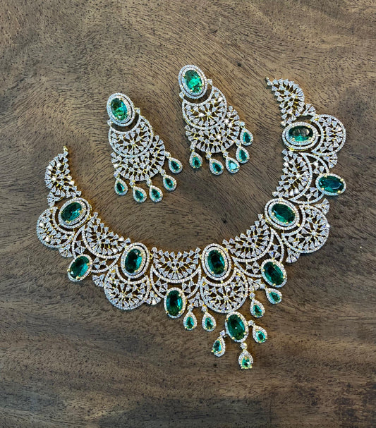 American Diamond Stones Bridal Necklace