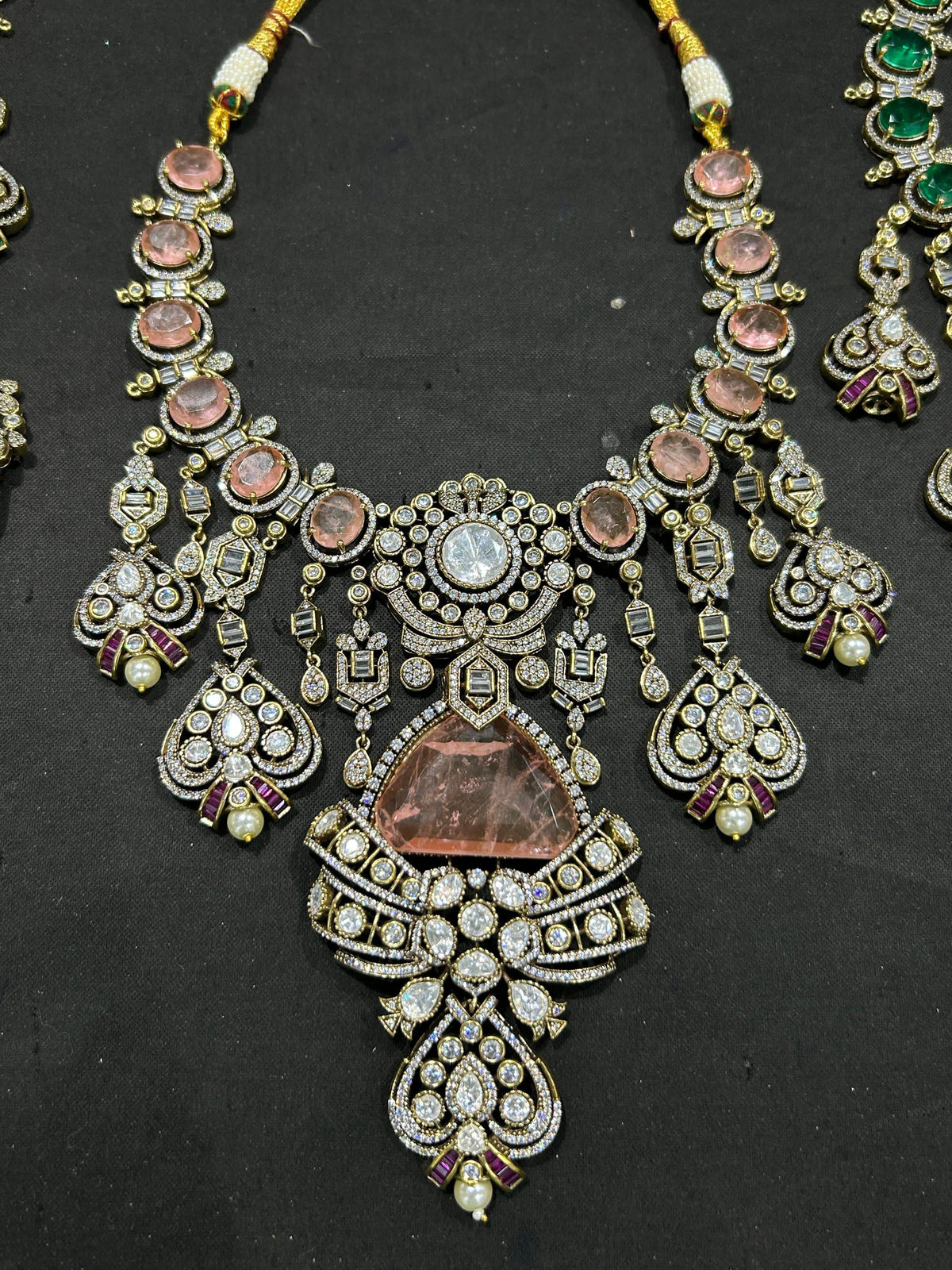 Moissanite and Doublet Stones Bridal Necklace