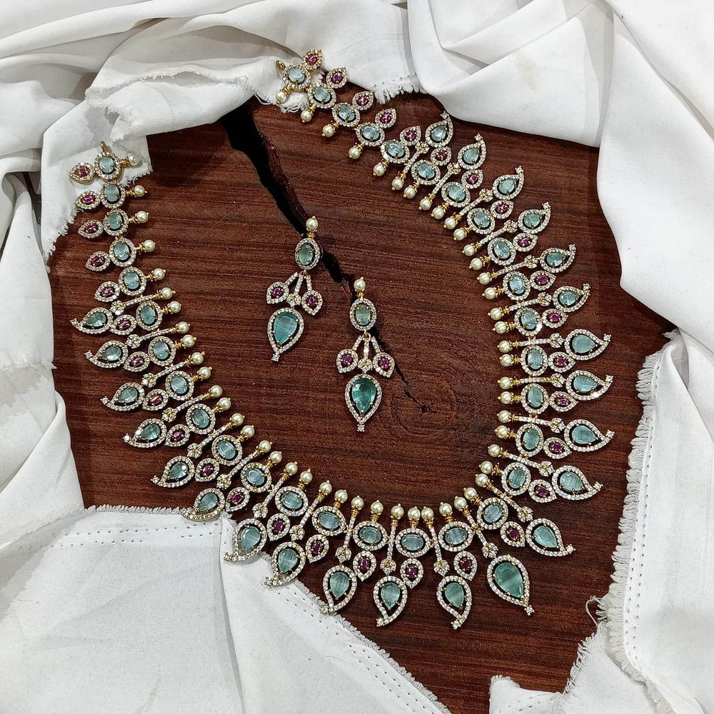 Victorian Polish with AD Stones Haram - Nakshatra Jewels