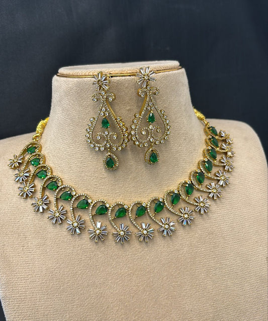 Victorian Polish AD Stones Necklace