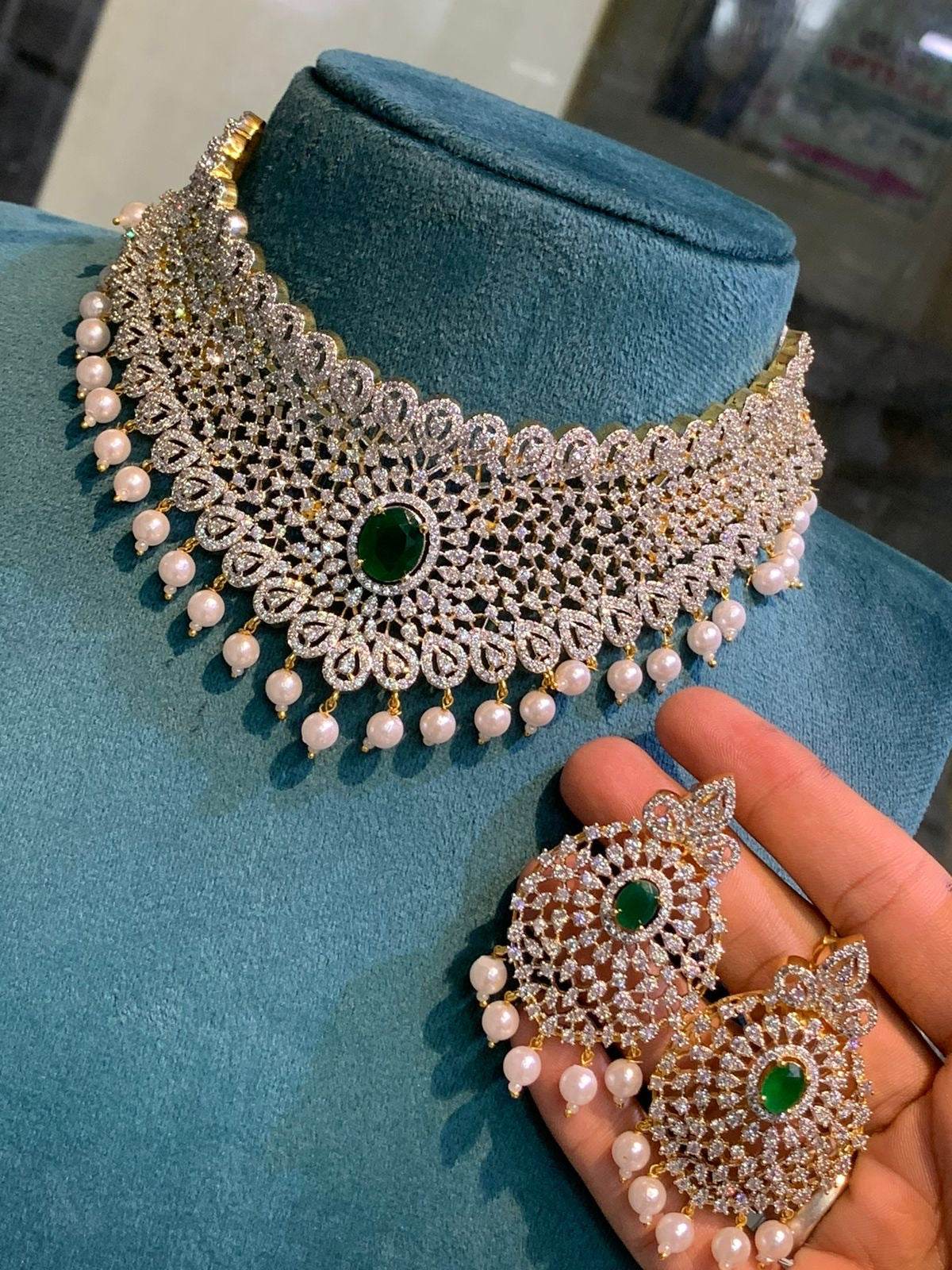 American Diamond Stones Bridal Choker