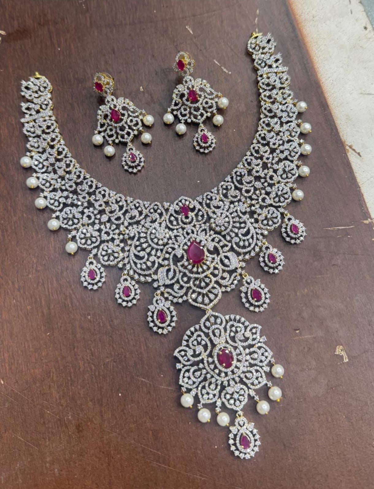 American Diamond Stones Bridal Necklace