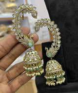 Victorian Polish AD Stone Bridal Earcuffs