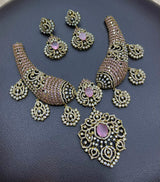Victorian Polish with AD Stones Bridal Neck Set
