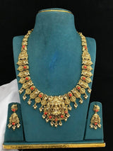 Nakshi Work with AD & Coral Beads Haram - Nakshatra Jewels