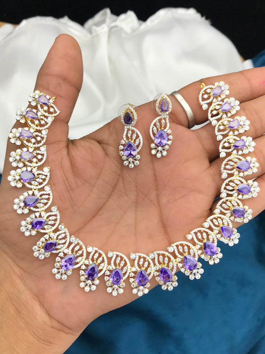 American Diamond Stones Necklace - Nakshatra Jewels