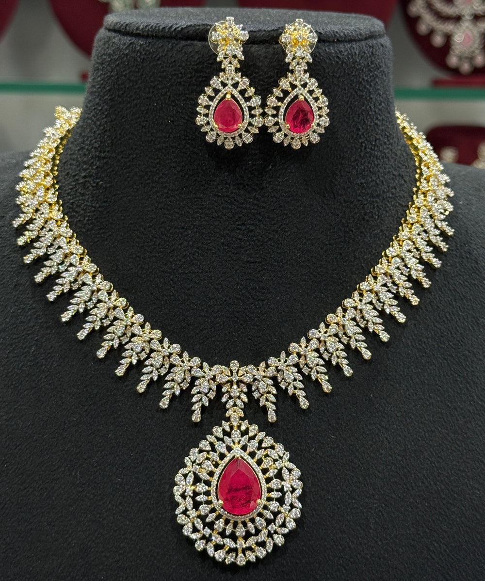 American Diamond Stones Bridal Necklace