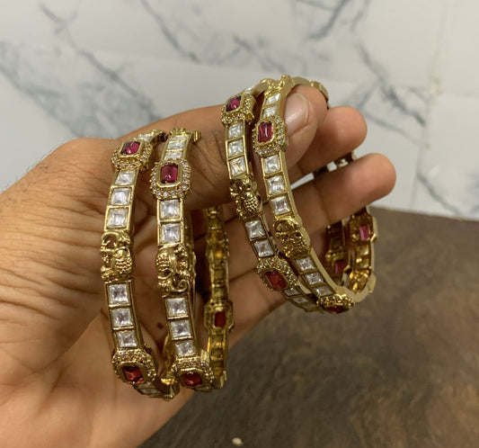 Nakshi work with AD Stone Bangles