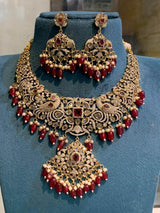 Victorian Polish with AD Stones Bridal Necklace - Nakshatra Jewels