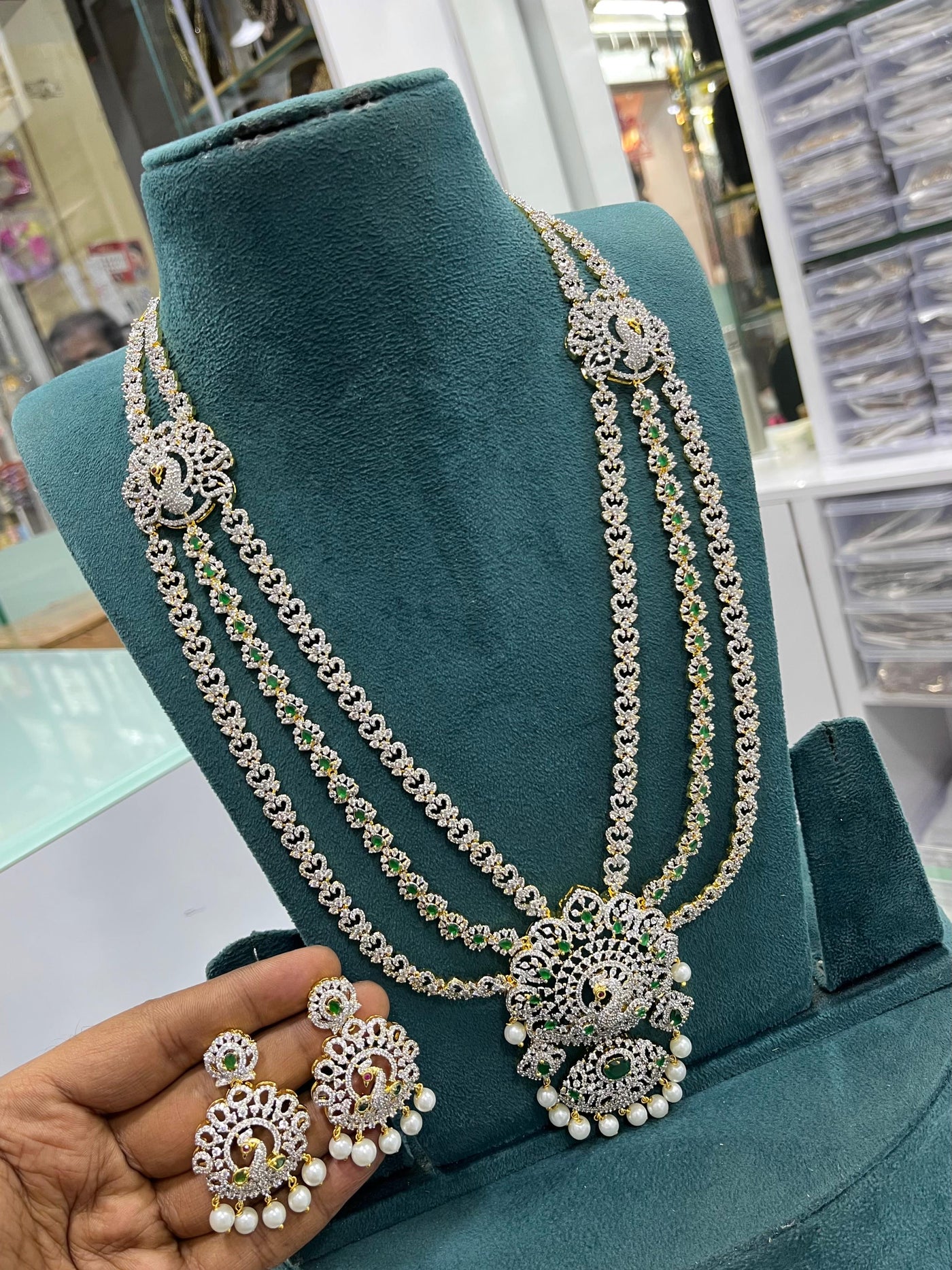 American Diamond Stones Bridal Layer Haram