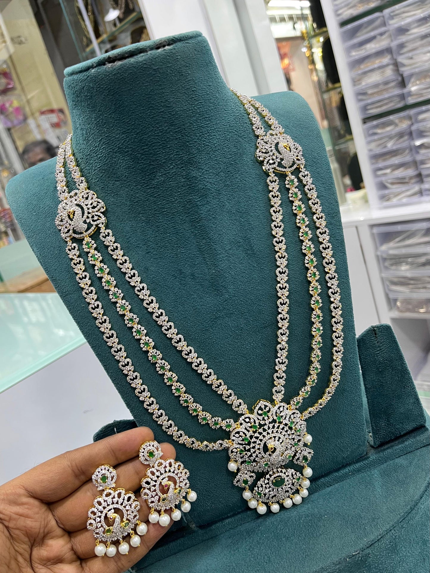 American Diamond Stones Bridal Layer Haram