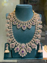 American Diamond Stones Bridal Combo Set - Nakshatra Jewels