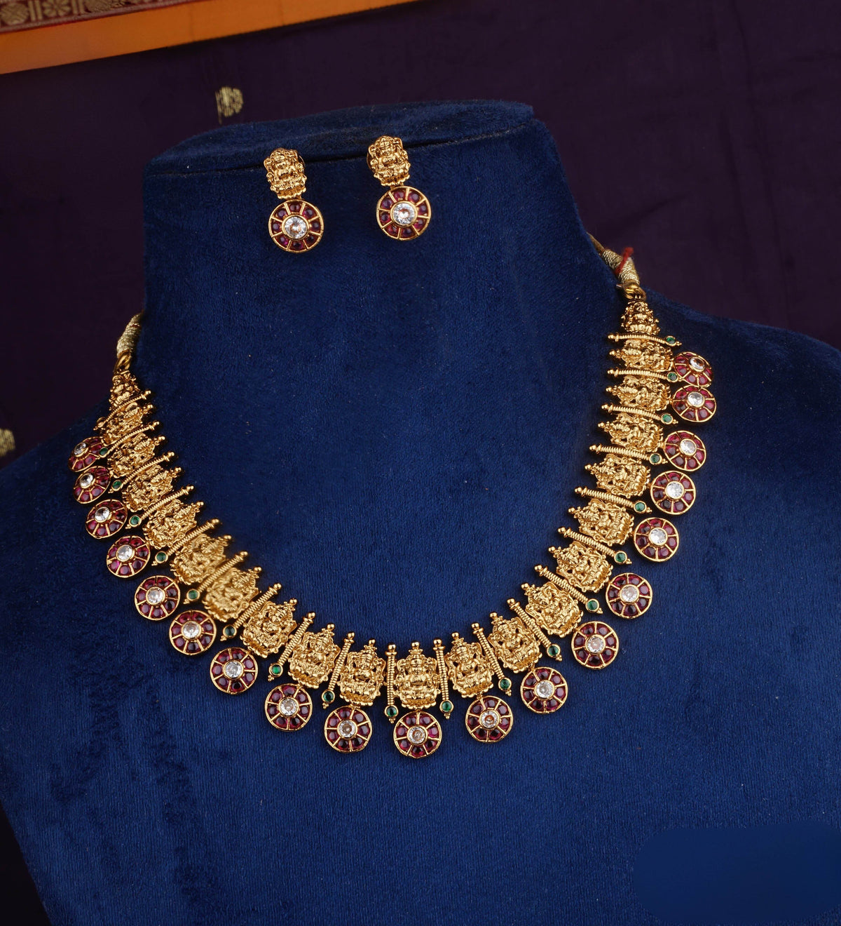 Premium Kempu Stones Necklace