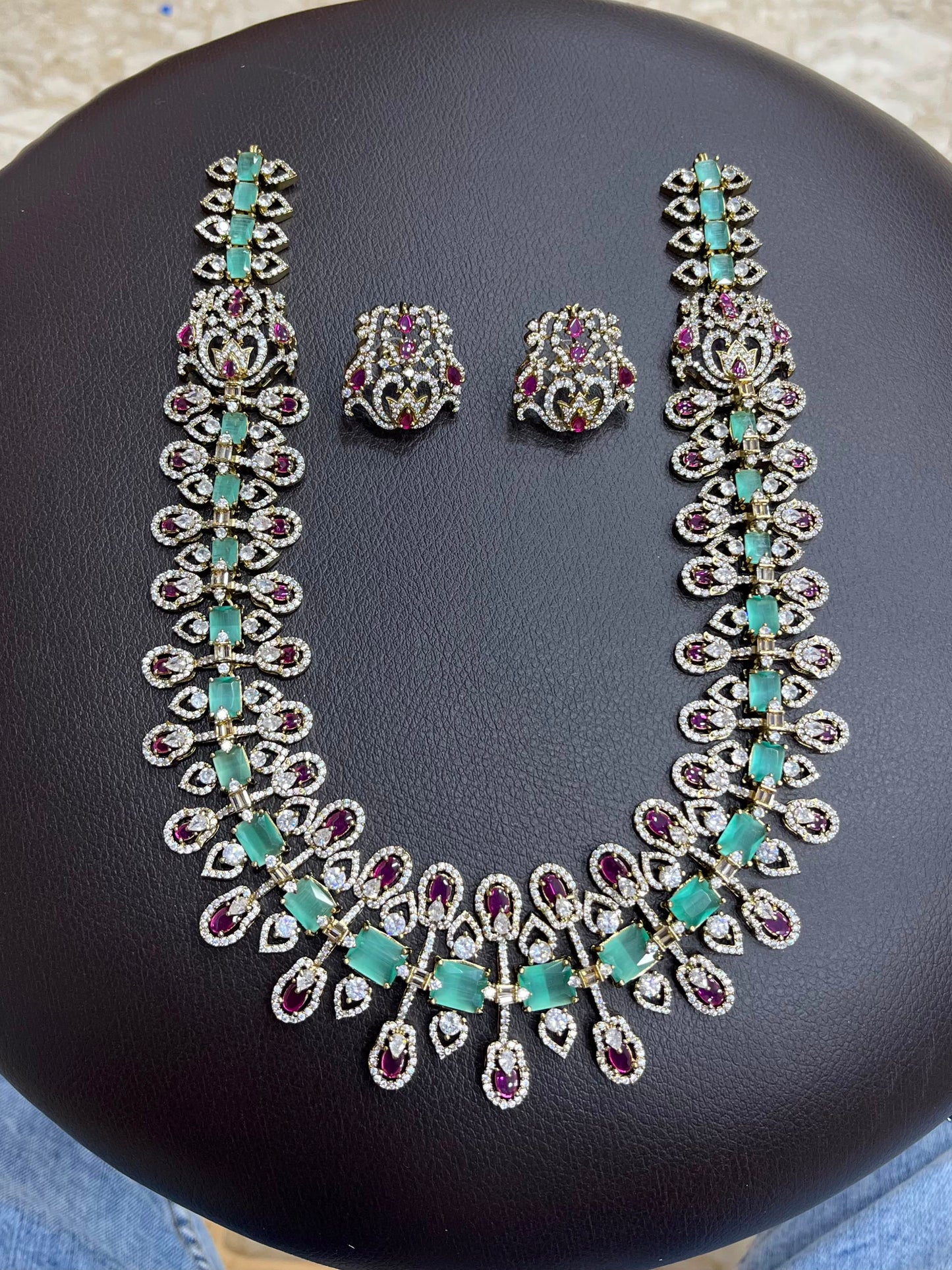 Victorian Polish with AD Stones Bridal Haram
