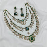 Victorian Polish with AD Stones Bridal Layer Haram - Nakshatra Jewels