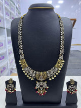 Victorian Polish with AD Stones and Nakshi work Haram - Nakshatra Jewels