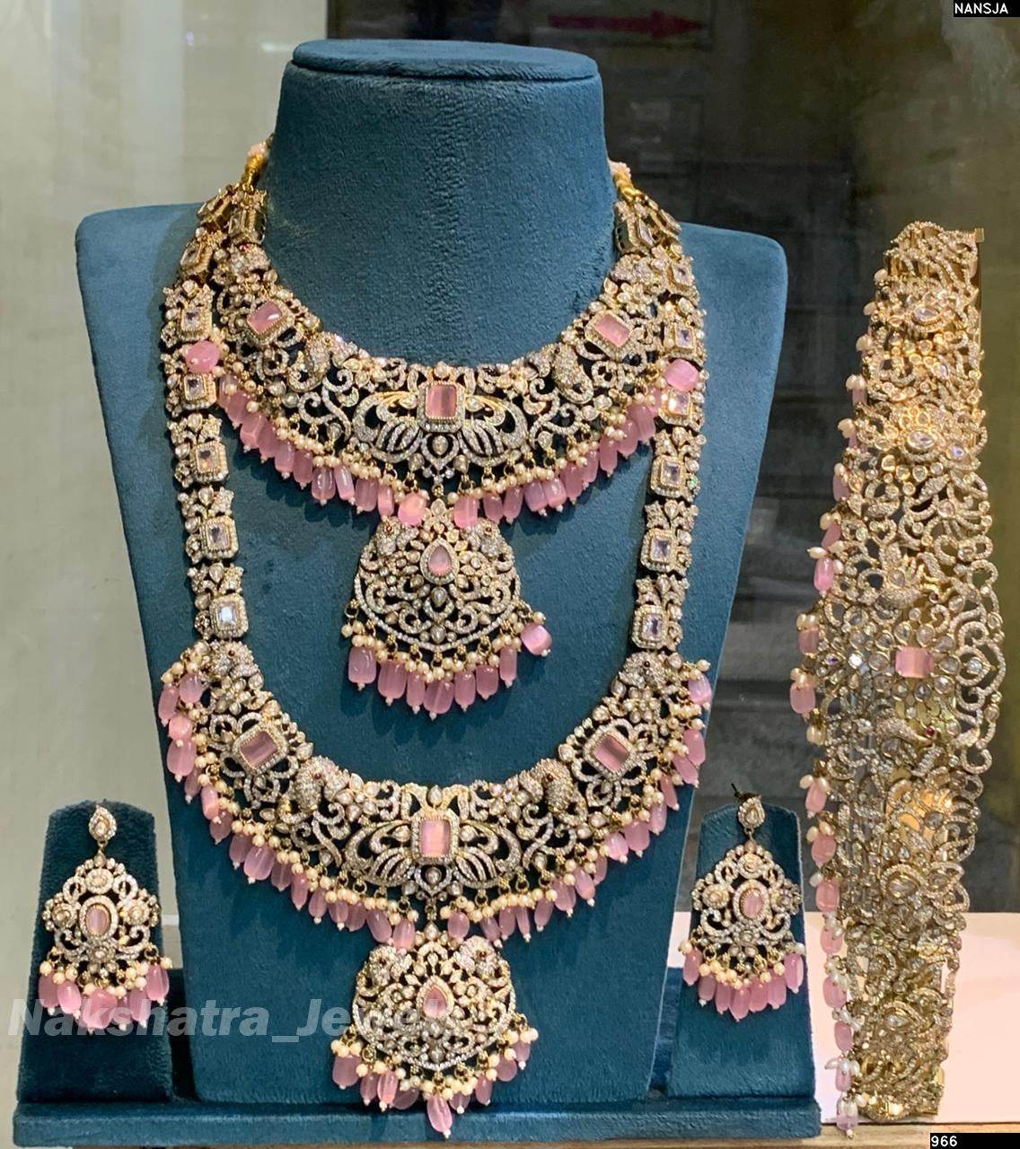 Victorian Polish AD Stones Bridal Set