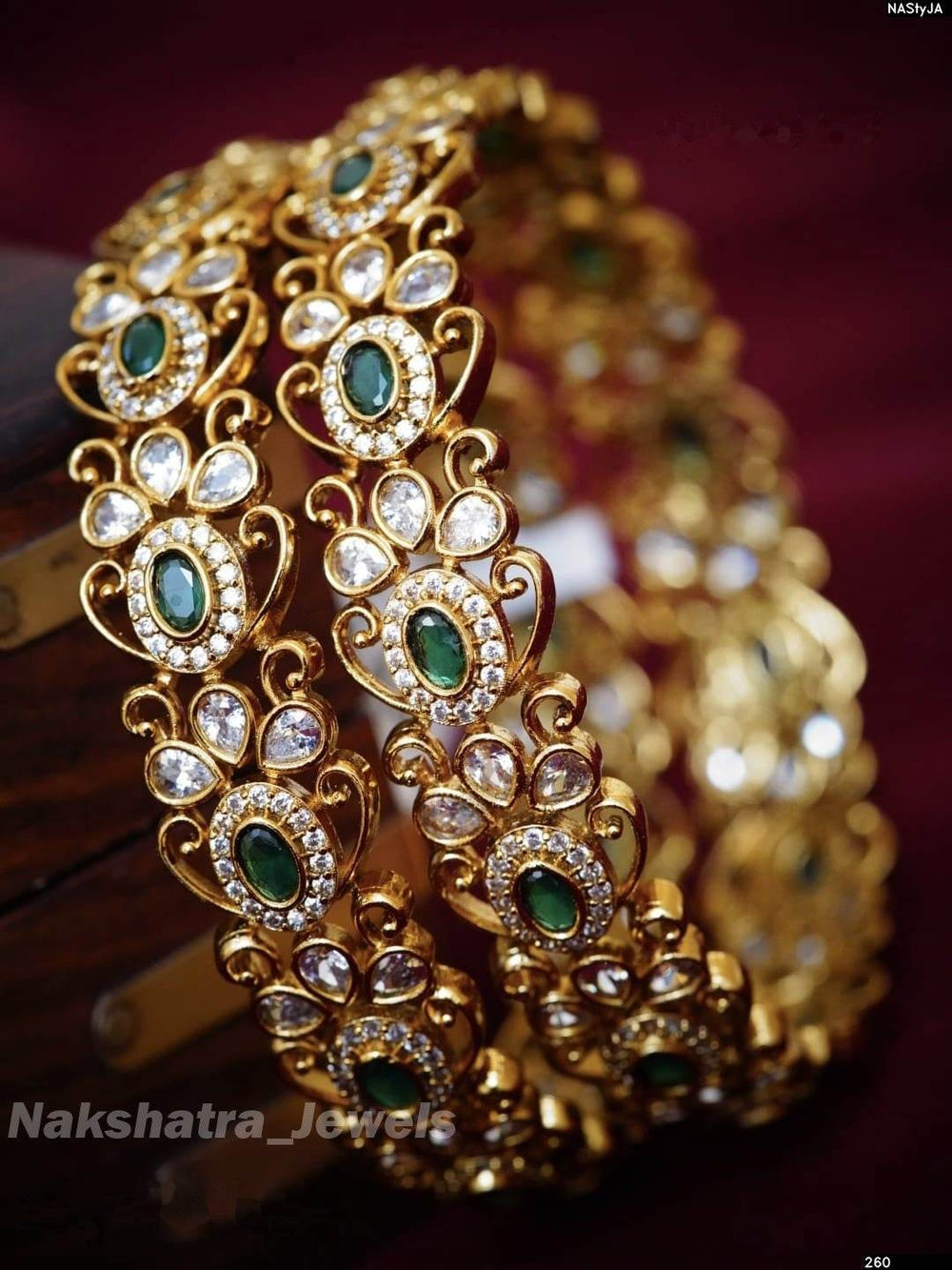 Premium Matt with Kempu Stone Bangles - Nakshatra Jewels