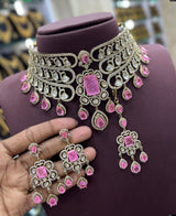 Mossianite & AD Stones Bridal Choker