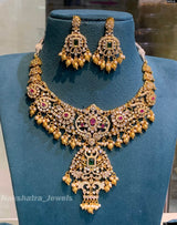 Premium Matt with AD Stones Necklace - Nakshatra Jewels