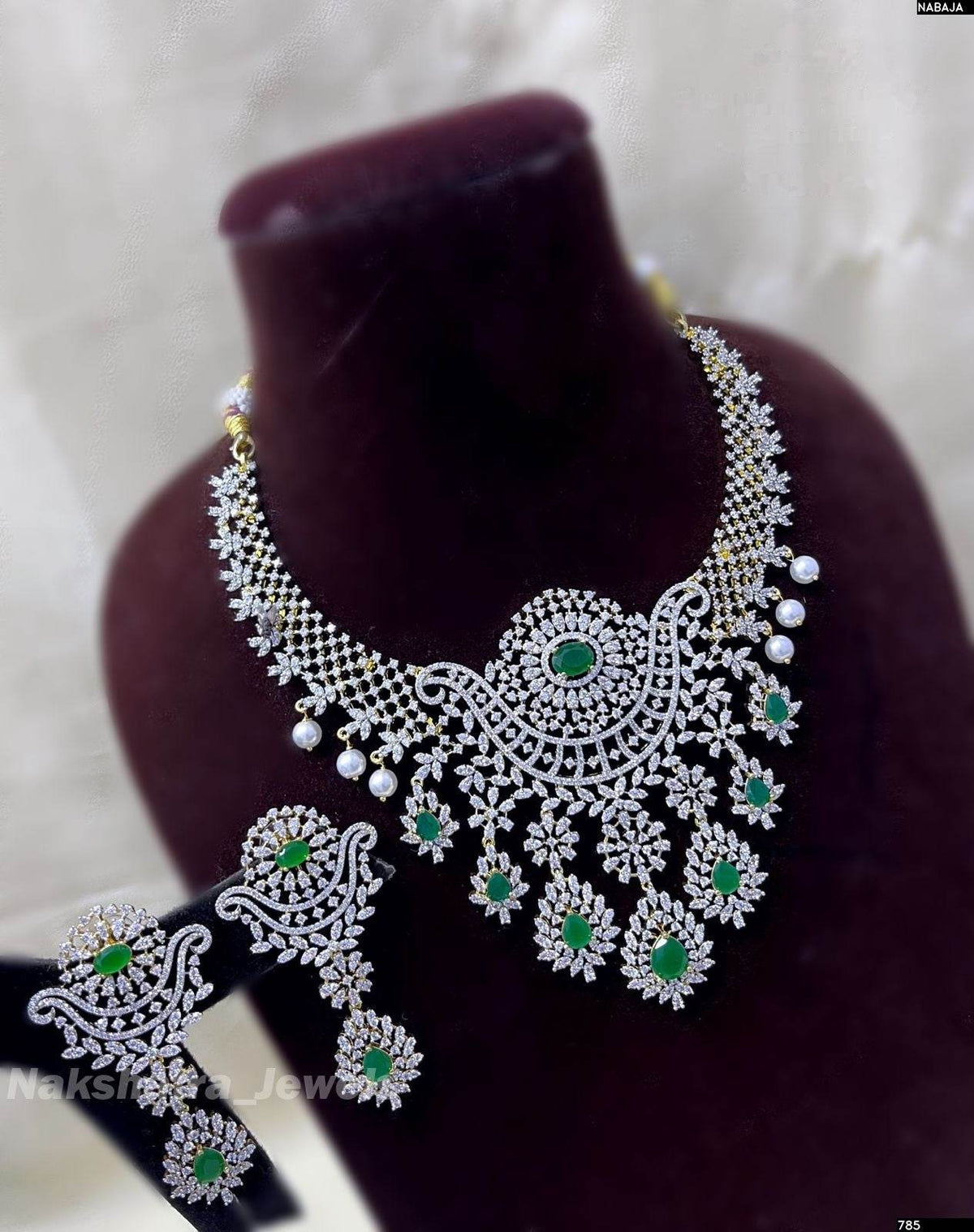 American Diamond Stones Bridal Necklace